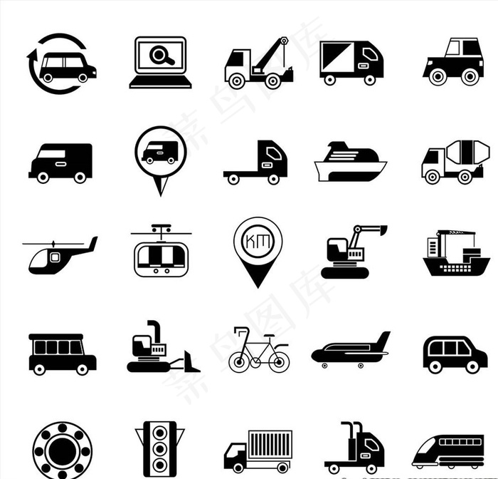 矢量交通工具图标集合图片