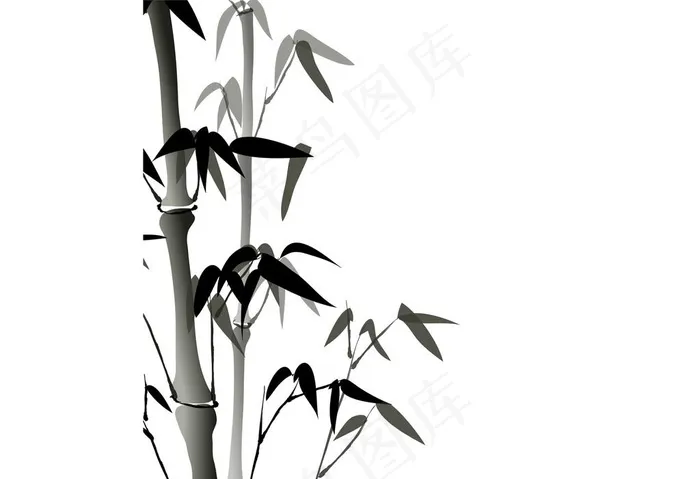 水墨竹子图片psd模版下载