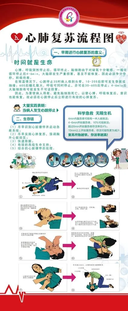心肺复苏流程图图片(4724X10630(DPI:150))psd模版下载