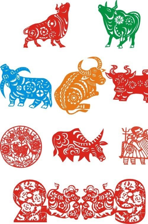 剪纸牛图片
