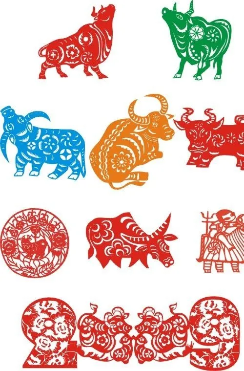 剪纸牛图片cdr矢量模版下载