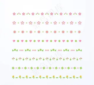 彩色花卉花边图片