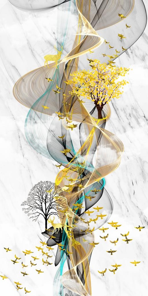 轻奢麋鹿装饰画图片