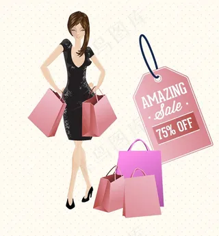 卡通购物素材图片