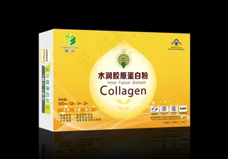 保健品包装胶原蛋白包装 (展开图)图片