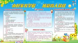 家校联手 家长学校展板图片