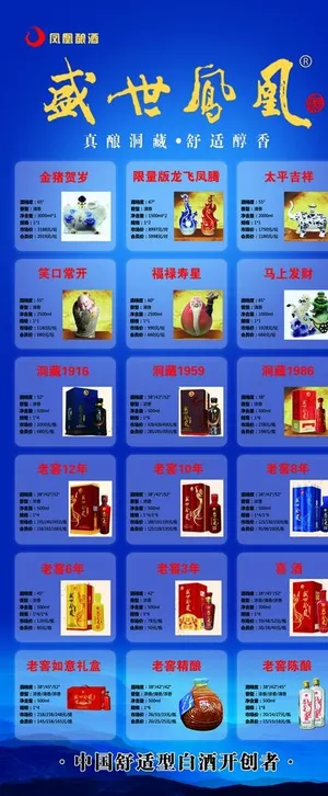 盛世凤凰酒业产品展架画面图片