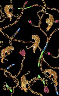 大牌 数码印花 虎  链条图片