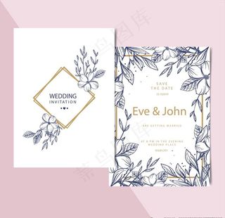 清新手绘植物背景图片