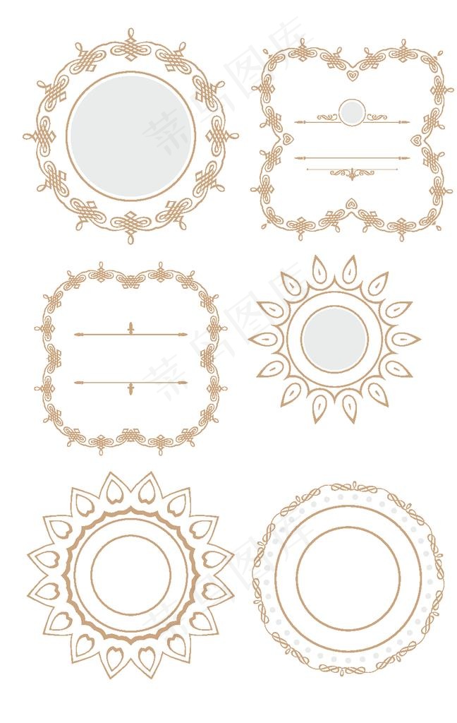 传统花纹边框图片ai矢量模版下载