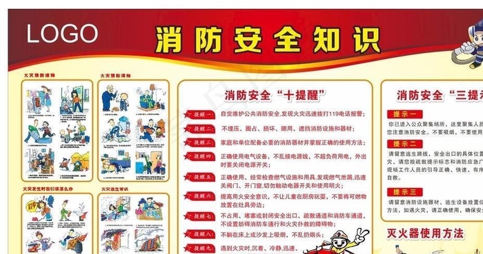 消防安全知识图片cdr矢量模版下载