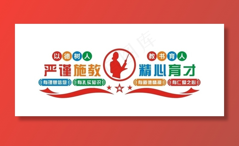 教师文化墙图片cdr矢量模版下载