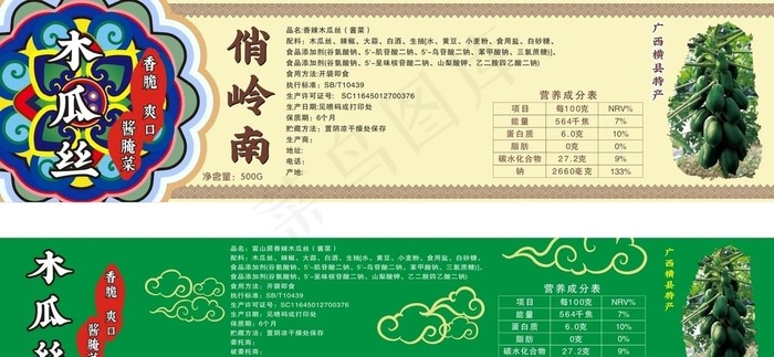 木瓜丝 木瓜丁图片cdr矢量模版下载