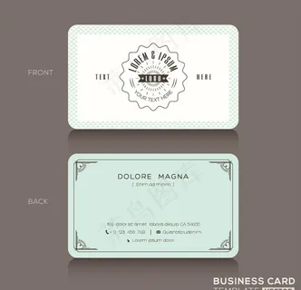 简洁蓝色边框名片卡片矢量素材图片