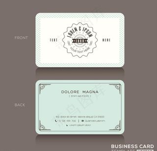 简洁蓝色边框名片卡片矢量素材图片