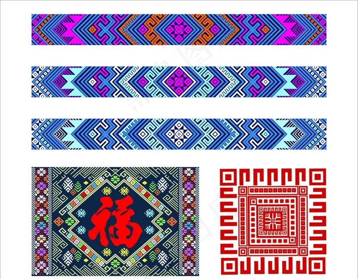 少数民族花纹图片cdr矢量模版下载