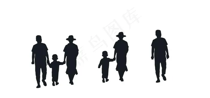 一家人剪影图片psd模版下载