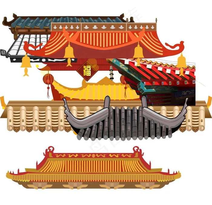 中式屋檐图片(4724X4724(DPI:200))psd模版下载