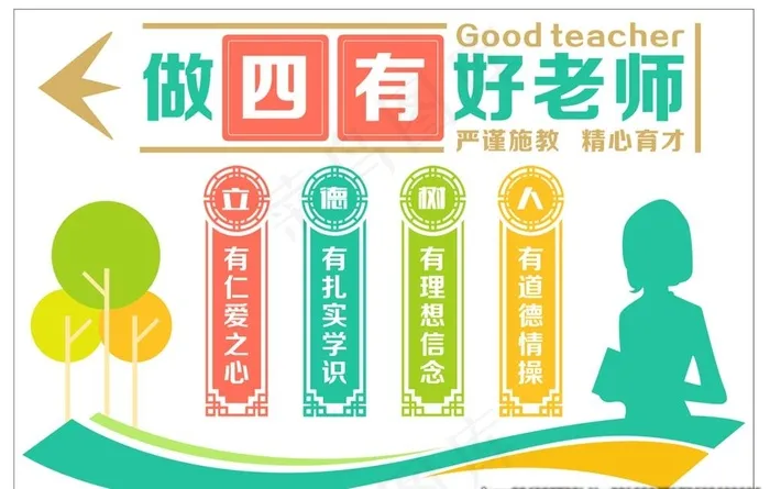 四有教师图片cdr矢量模版下载