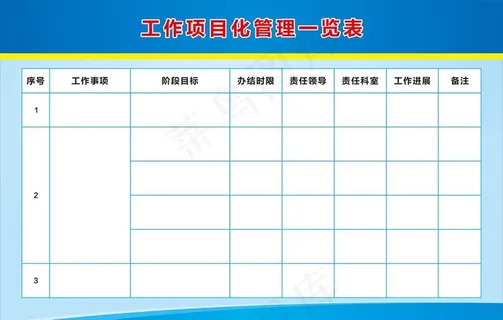 项目管理一览表图片