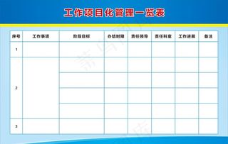 项目管理一览表图片