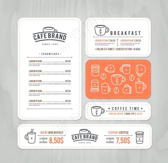 咖啡馆的品牌菜单图片