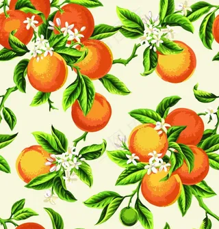 橘子热带风印花图片