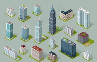 立体创意城市建筑物图案图片