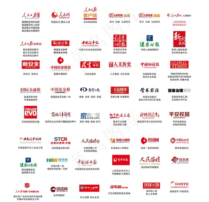 各大媒体标志源矢量文件图片