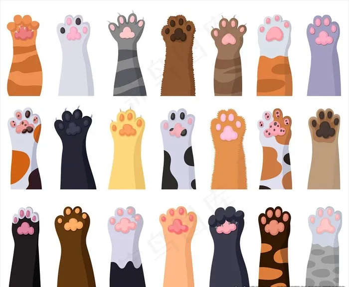 猫爪子图片ai矢量模版下载