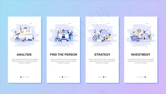 线性扁平插画图片