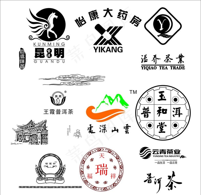飞马 官渡 怡康 溢乔 古镇图片cdr矢量模版下载