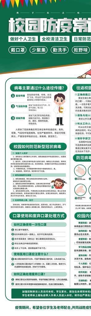 中小学防疫图片