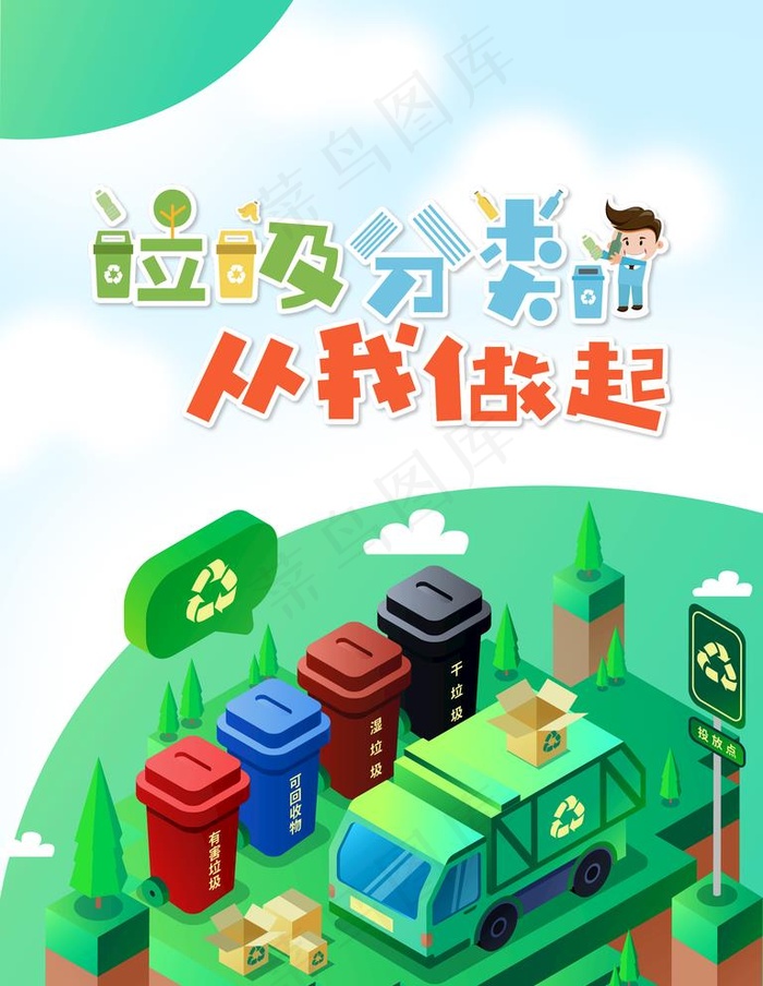 垃圾分类图片(3543X4724(DPI:150))psd模版下载