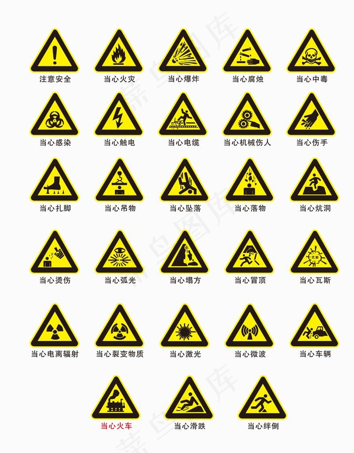 警示标志图片(4323X5315(DPI:150))psd模版下载
