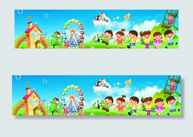 幼儿园文化墙图片(14508X3898(DPI:55))psd模版下载