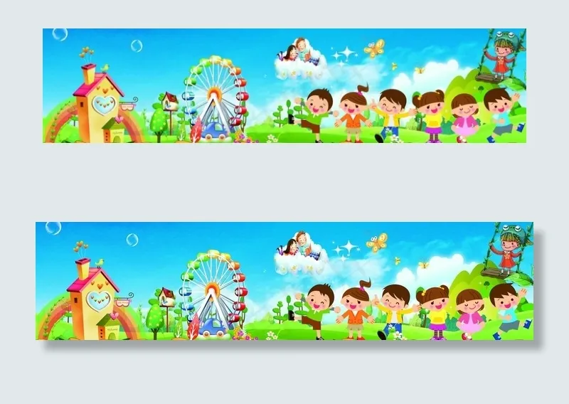 幼儿园文化墙图片(14508X3898(DPI:55))psd模版下载