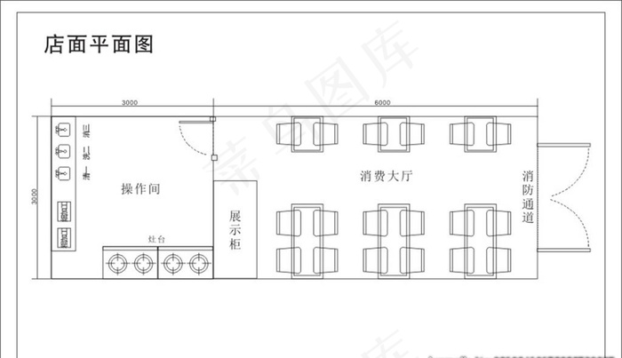 饭店平面图图片cdr矢量模版下载