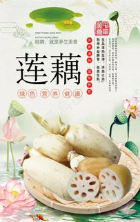 新鲜莲藕海报分层设计图片