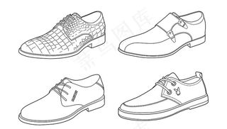 手绘皮鞋线稿图片