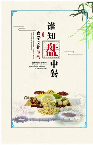 食堂宣传牌谁知盘中餐图片