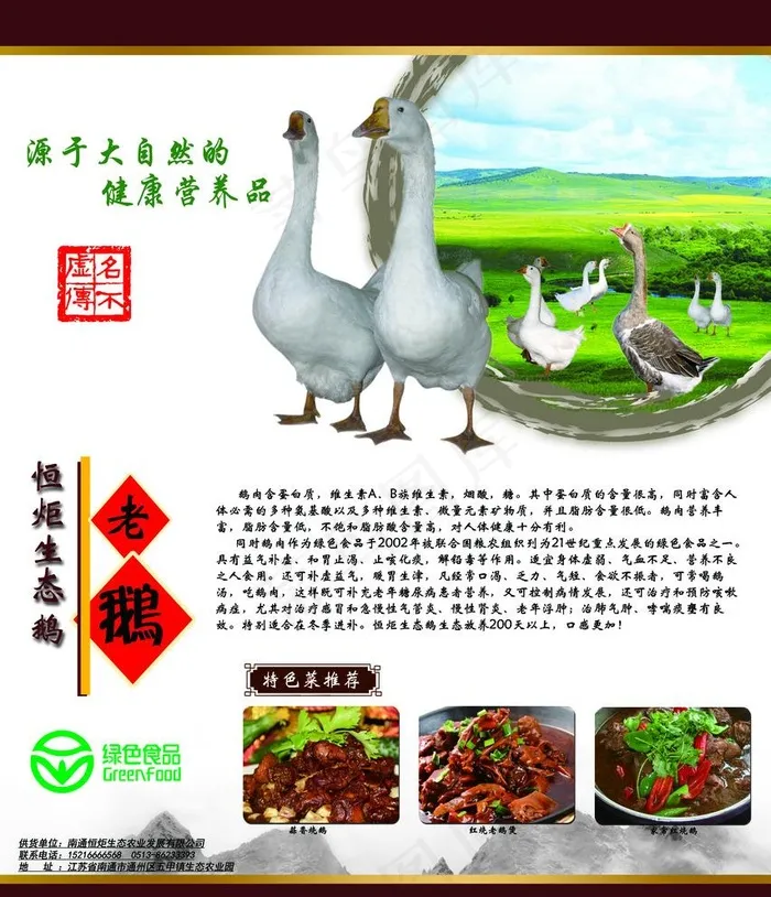 生态鹅菜谱图片(2953X3543(DPI:150))psd模版下载
