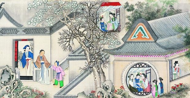 古代市井工笔画图片