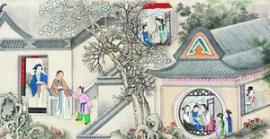古代市井工笔画图片