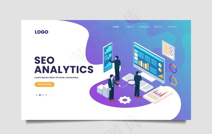 SEO登录页模板图片ai矢量模版下载