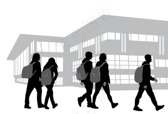 矢量上学 学校图片