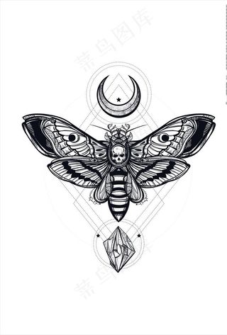 蝴蝶骷髅头图片