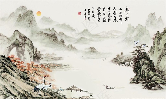 艺术国画图片(9071X5669(DPI:72))psd模版下载