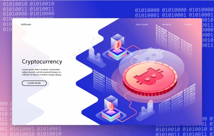 比特币banner 网页图片ai矢量模版下载