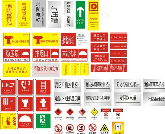 消防标识图片cdr矢量模版下载